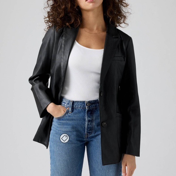 NWT Levi's Black Single Breasted Blazer - Picture 2 of 9